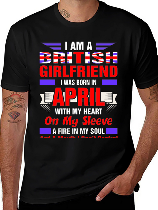 British Girlfriend April Birthday T-Shirt