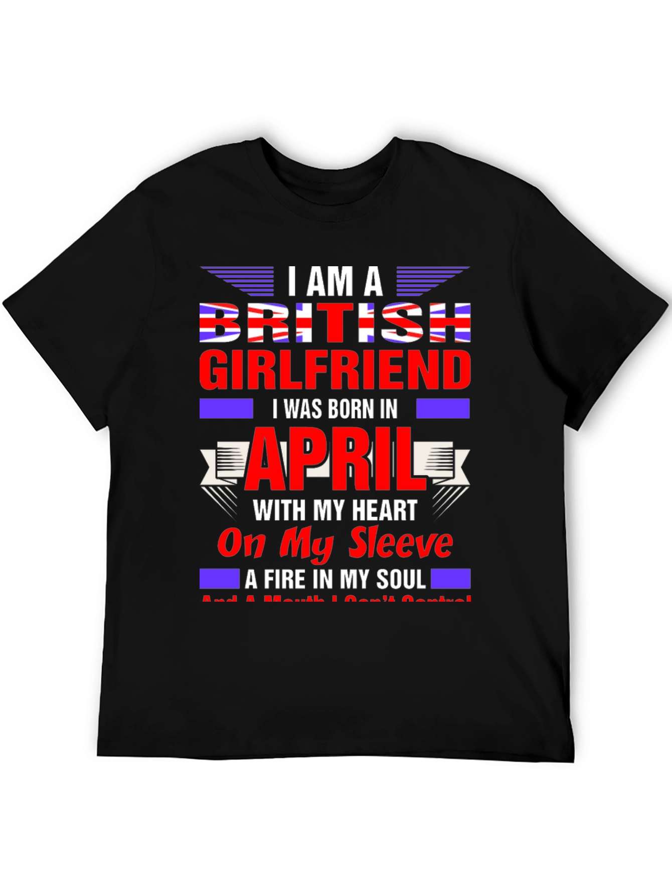 British Girlfriend April Birthday T-Shirt