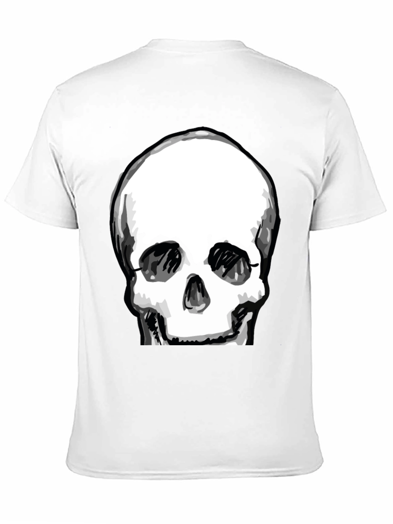 Skull Graphic Tee - Black Crew Neck Cotton T-Shirt