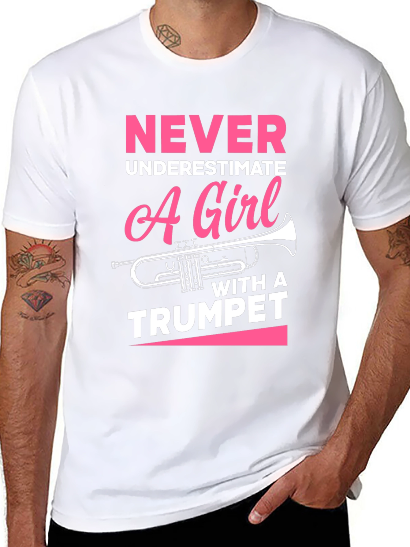 Never Underestimate Trumpet Girl T-Shirt