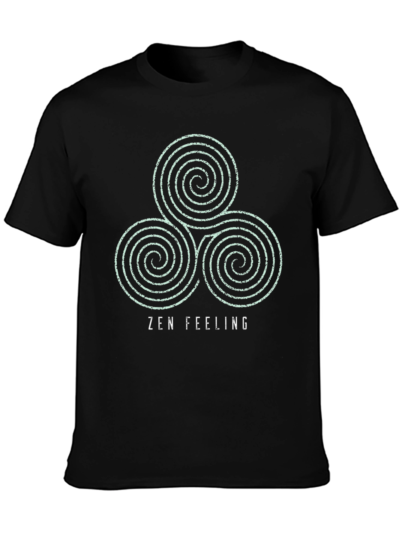 Zen Feeling Black T-Shirt - Spiral Design