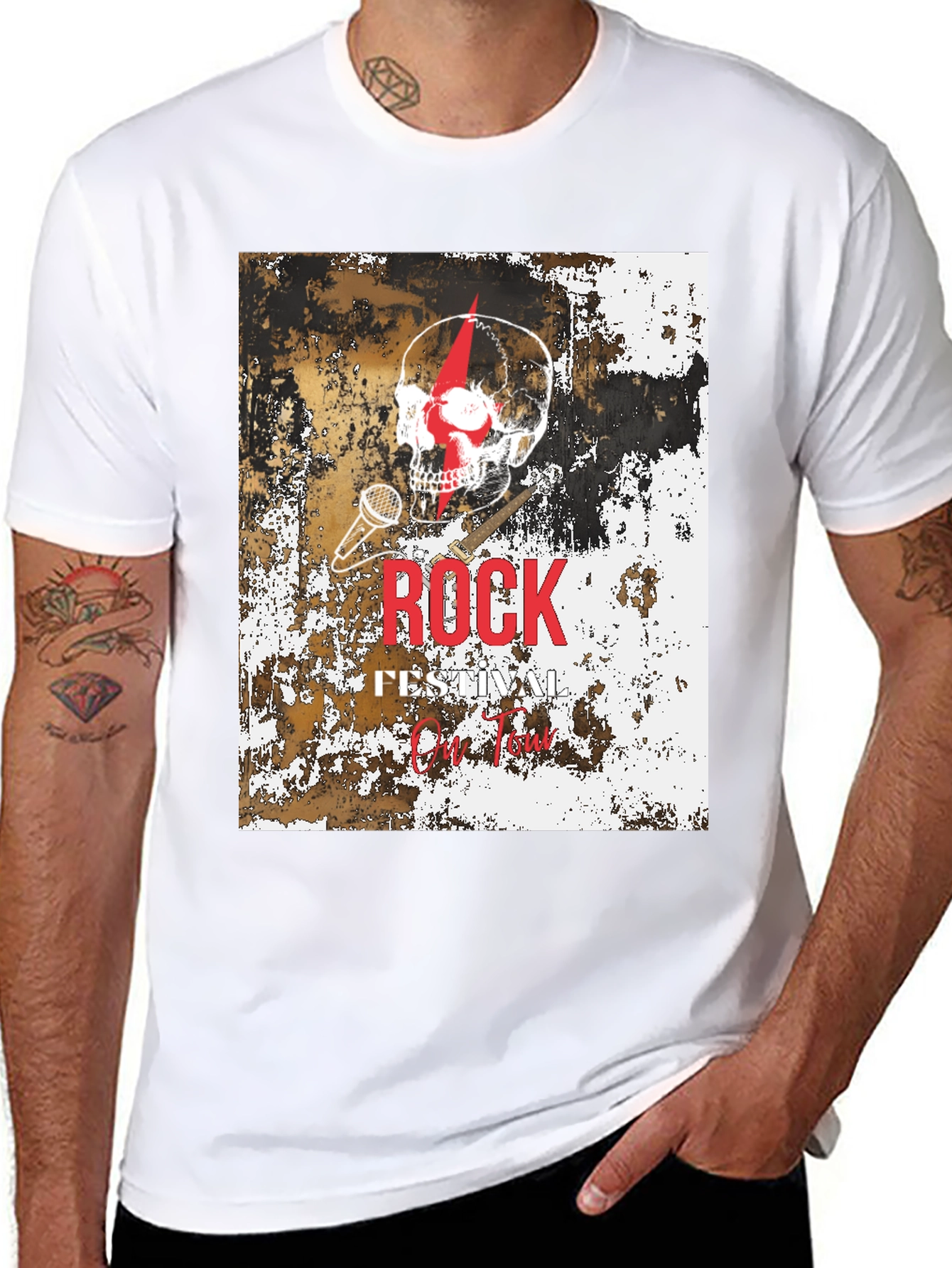 Rock Festival Skull Graphic T-Shirt