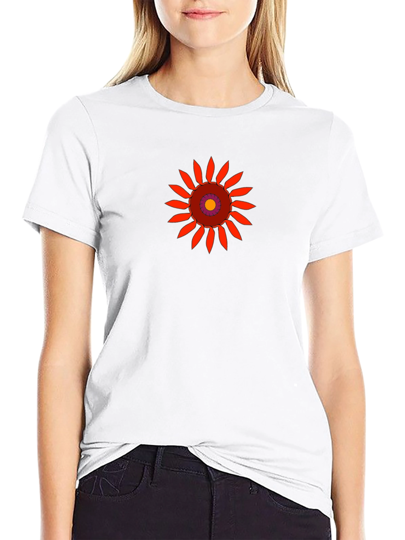 Sunflower Graphic Black T-Shirt - Casual Style