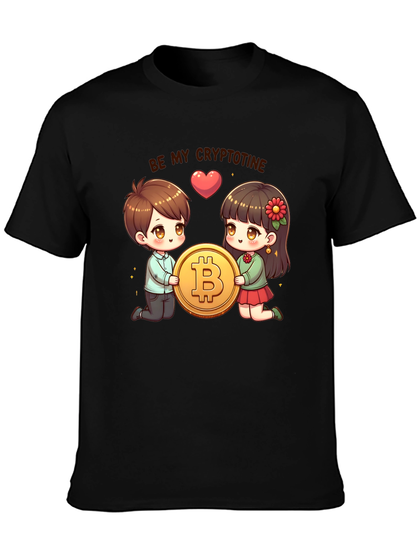 Be My Cryptotine - Bitcoin Cartoon T-Shirt
