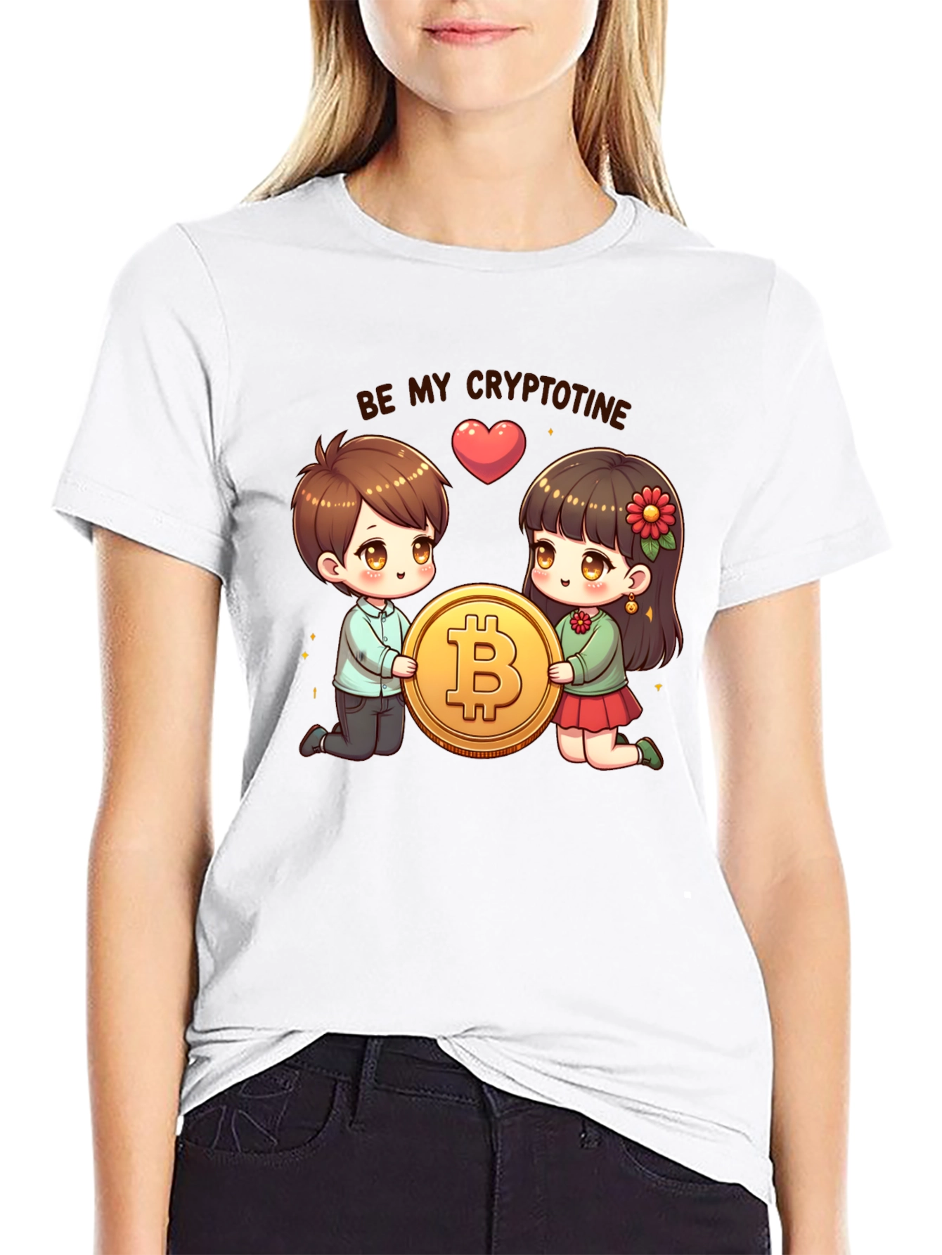 Be My Cryptotine - Bitcoin Cartoon T-Shirt