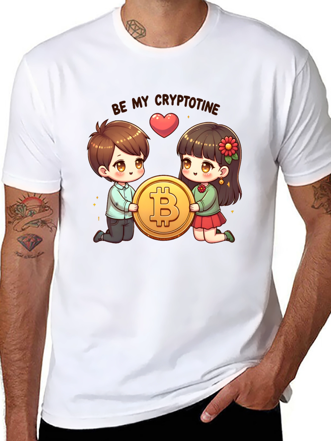 Be My Cryptotine - Bitcoin Cartoon T-Shirt