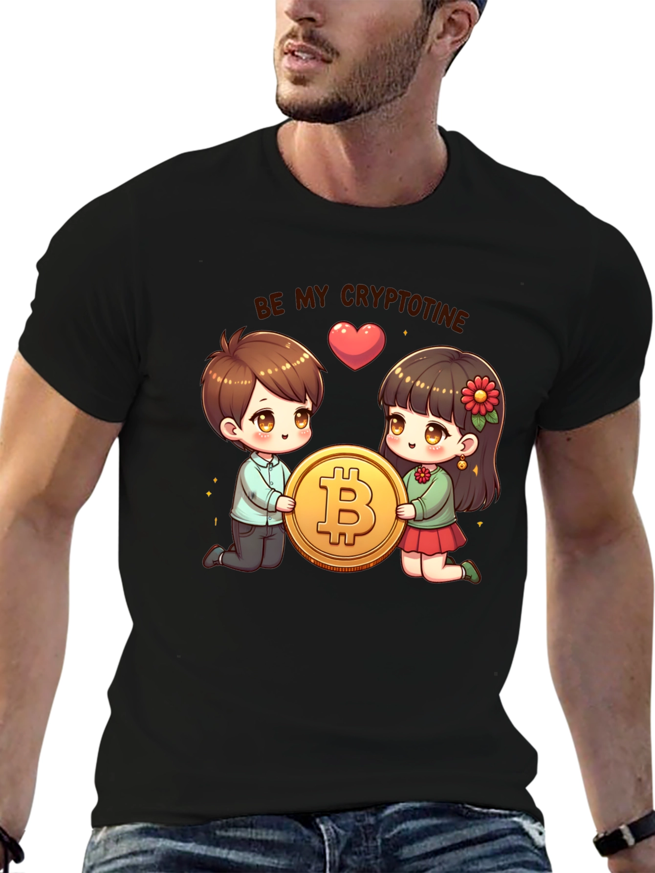 Be My Cryptotine - Bitcoin Cartoon T-Shirt