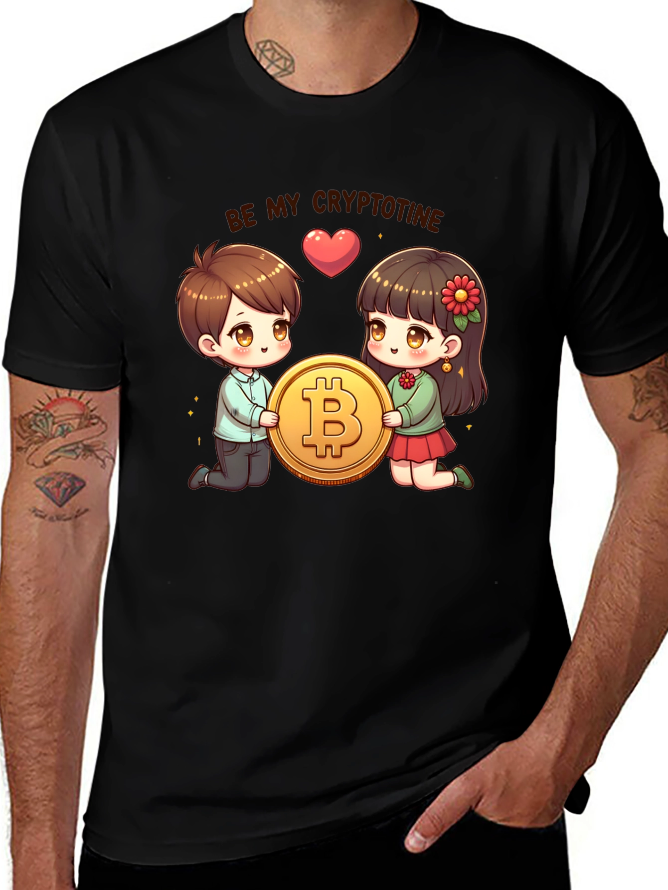 Be My Cryptotine - Bitcoin Cartoon T-Shirt