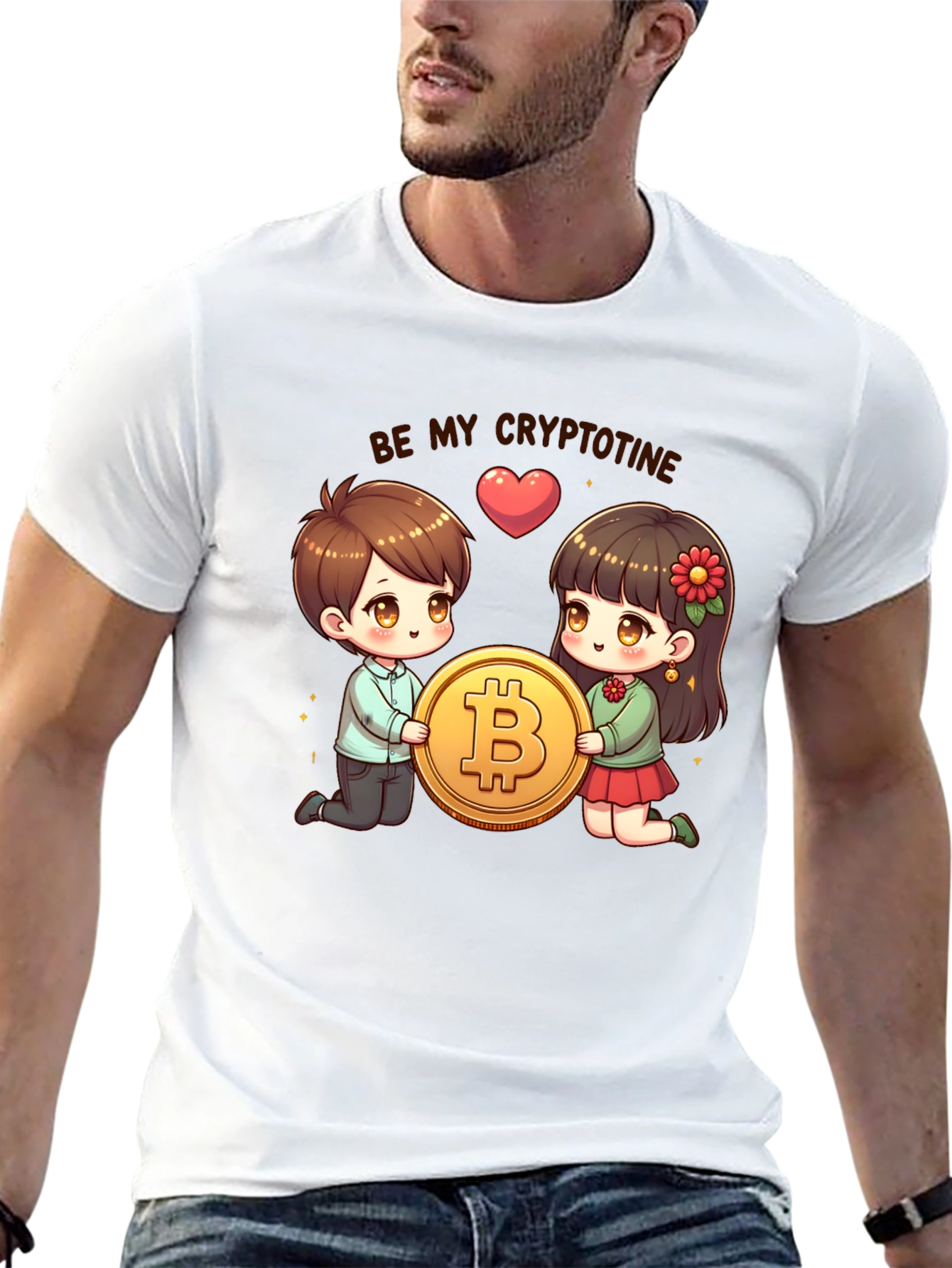 Be My Cryptotine - Bitcoin Cartoon T-Shirt