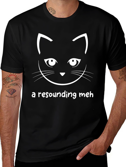 Resounding Meh Cat Graphic Tee - Unisex