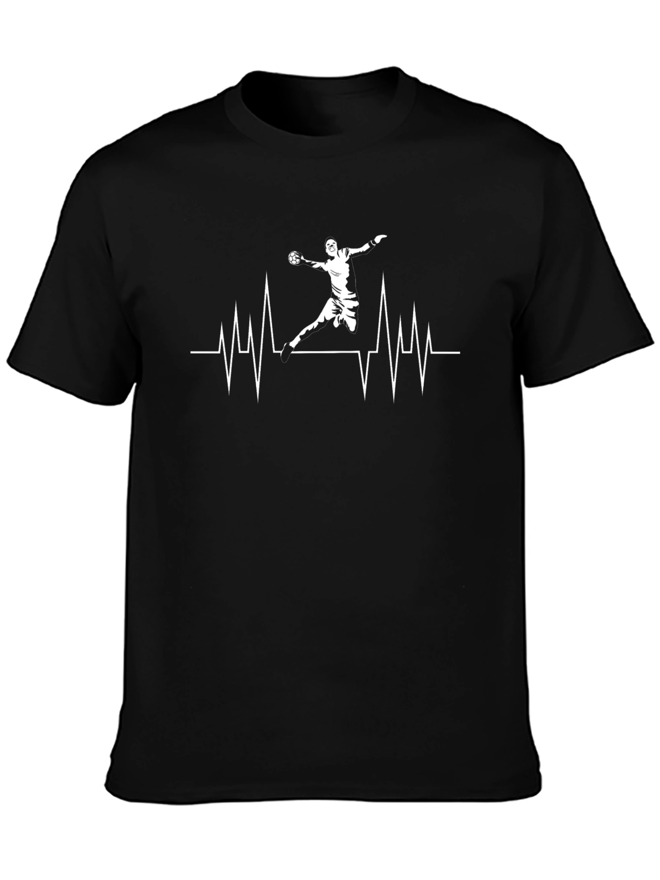 Handball Heartbeat Graphic Tee - Black