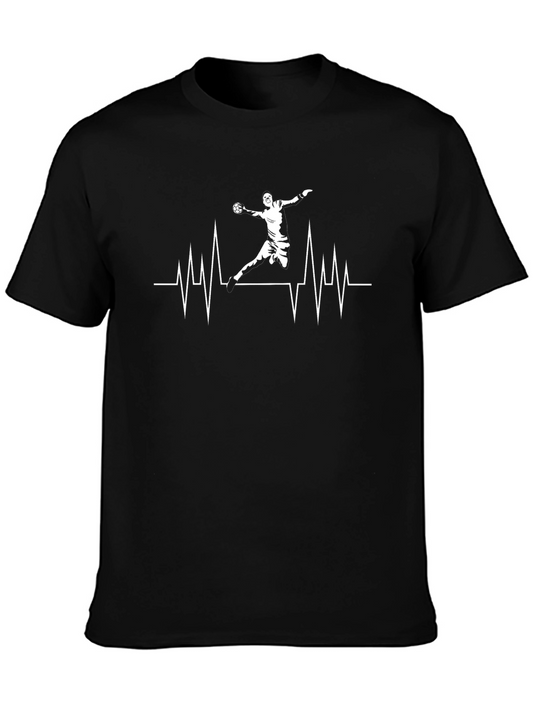 Handball Heartbeat Graphic Tee - Black