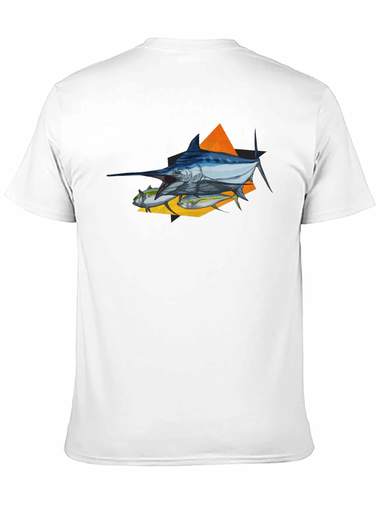 Marlin Fish Graphic T-Shirt - Black Crew Neck Tee