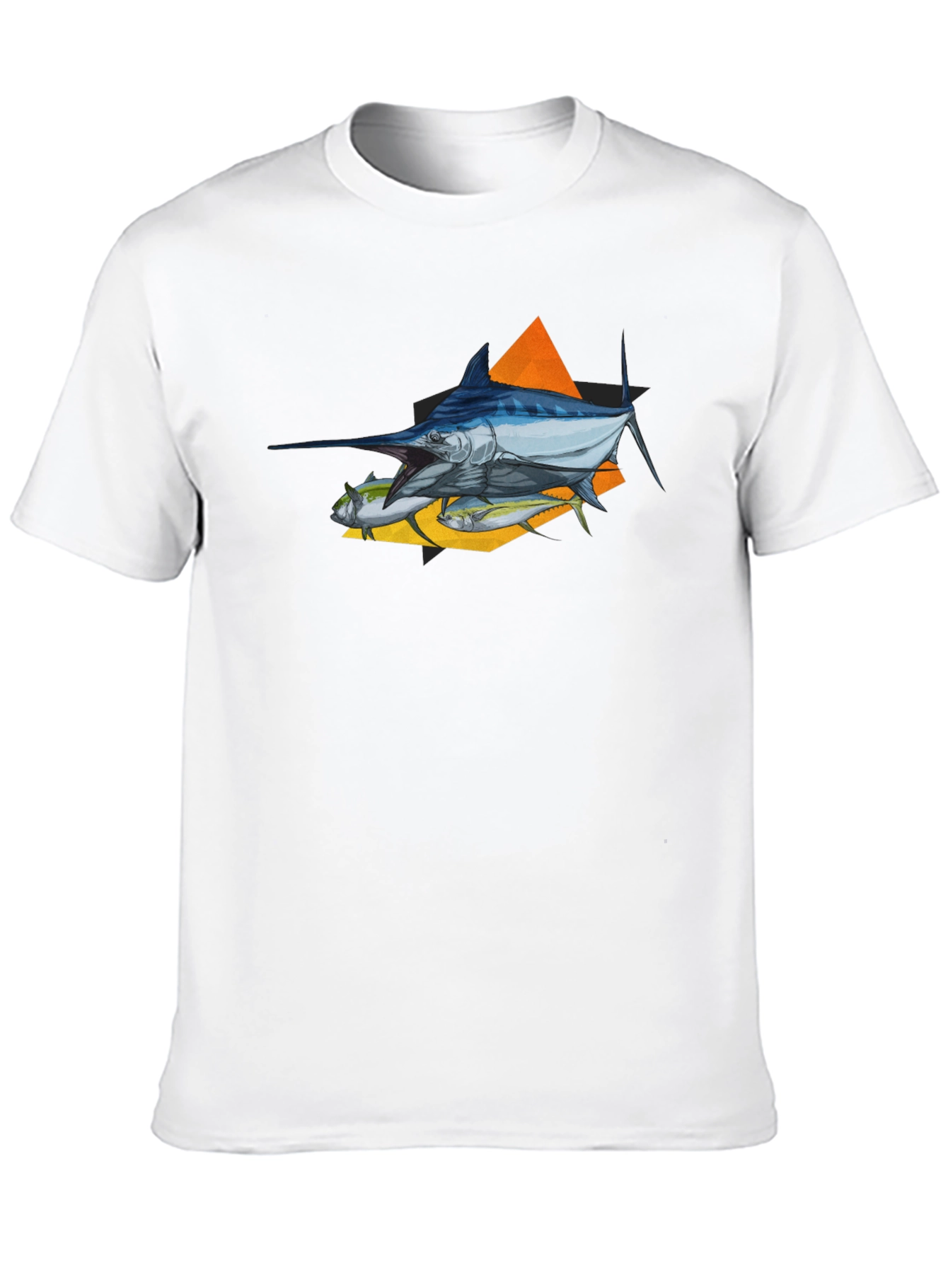 Marlin Fish Graphic T-Shirt - Black Crew Neck Tee