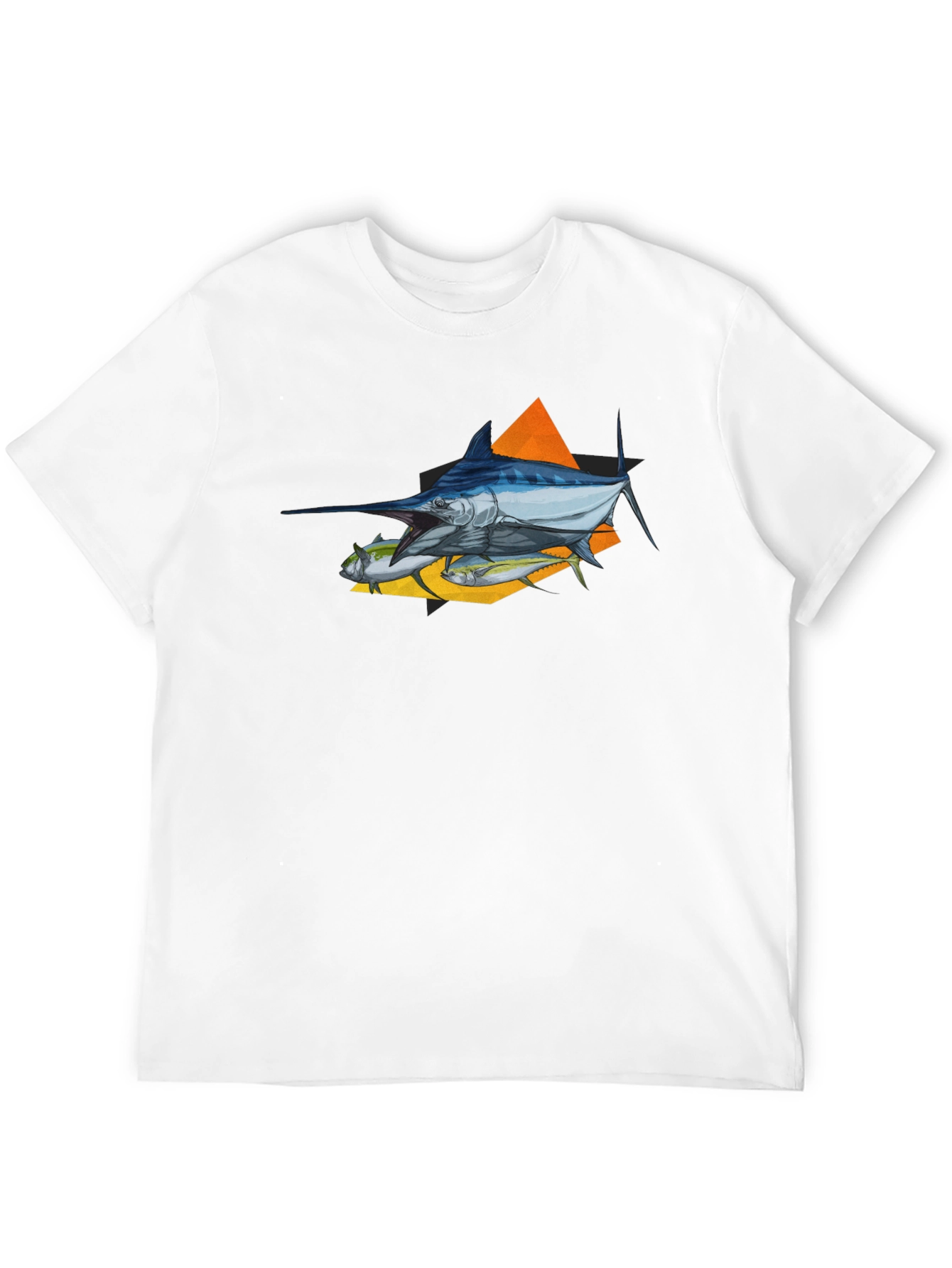 Marlin Fish Graphic T-Shirt - Black Crew Neck Tee