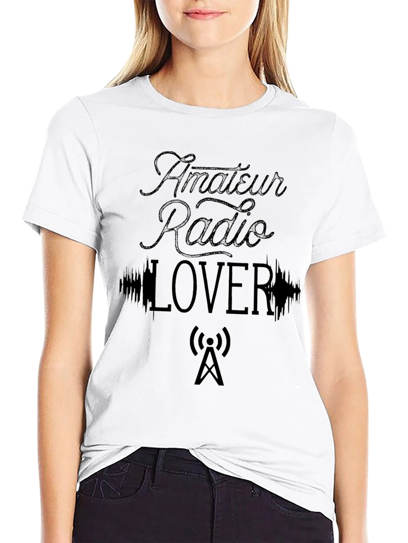Amateur Radio Lover Graphic T-Shirt - Black