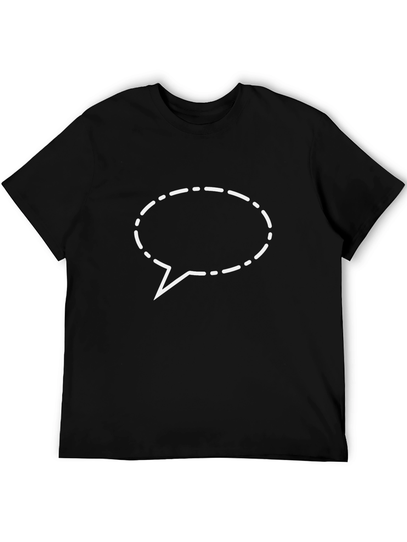 Speech Bubble Graphic Tee - Casual Black T-Shirt