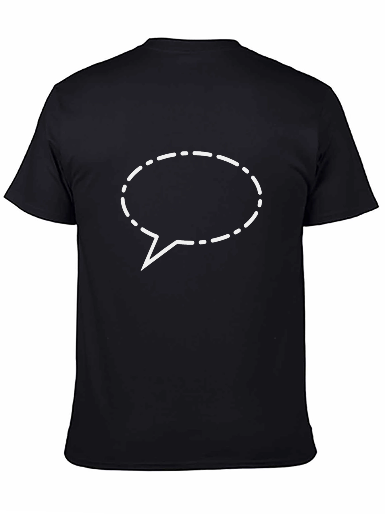 Speech Bubble Graphic Tee - Casual Black T-Shirt