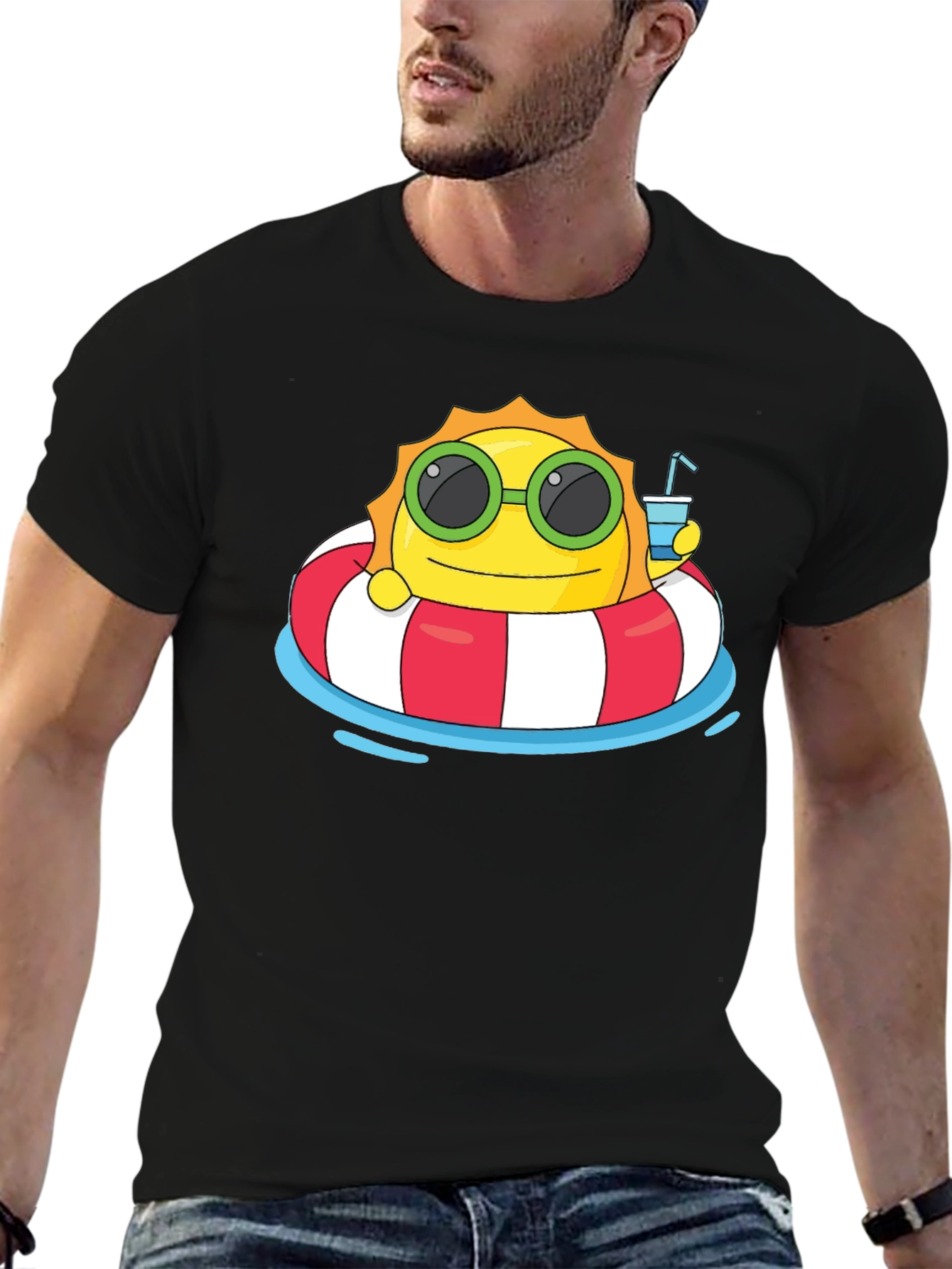 Summer Sun T-Shirt: Relaxing Cartoon Graphic Tee