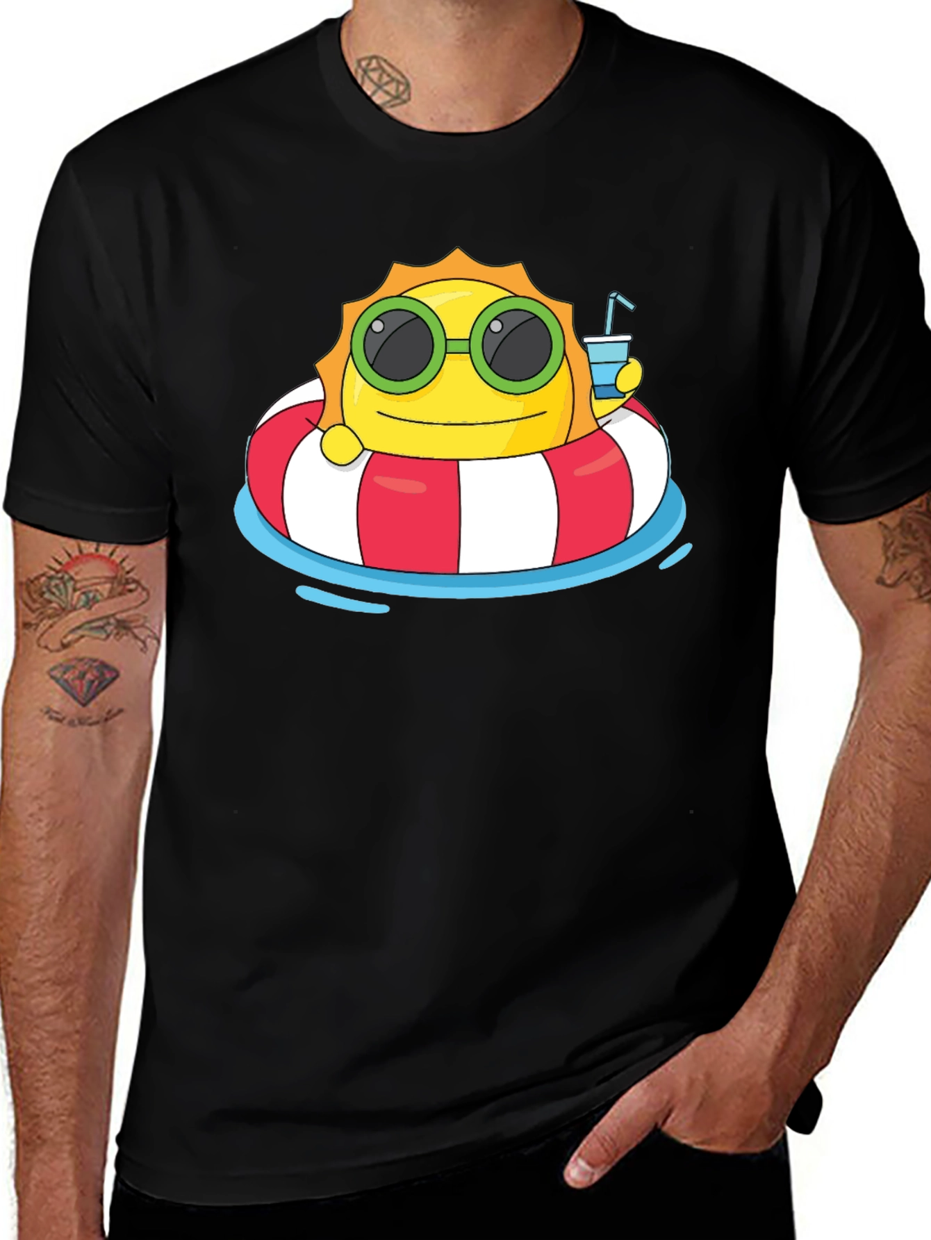 Summer Sun T-Shirt: Relaxing Cartoon Graphic Tee