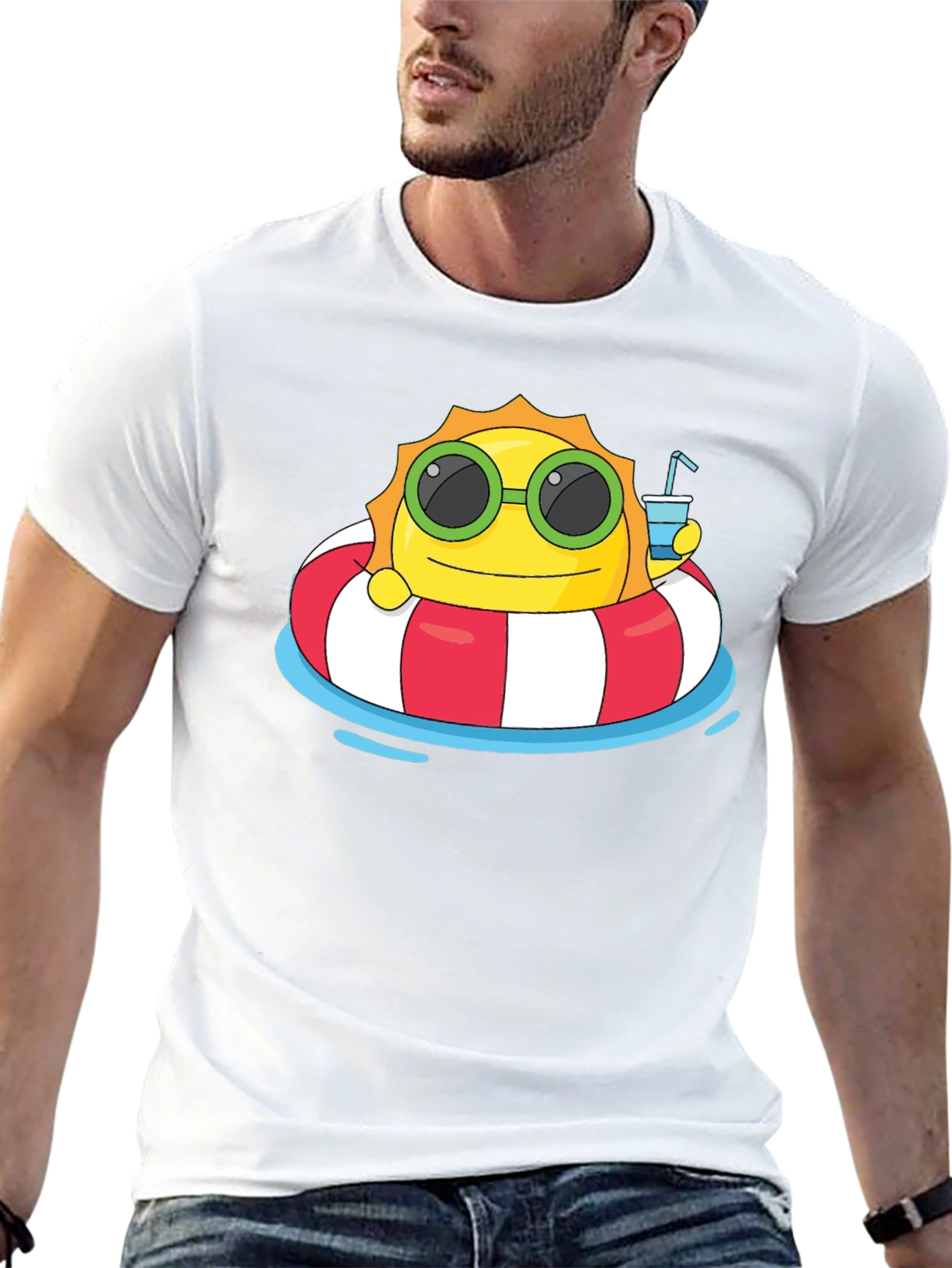 Summer Sun T-Shirt: Relaxing Cartoon Graphic Tee