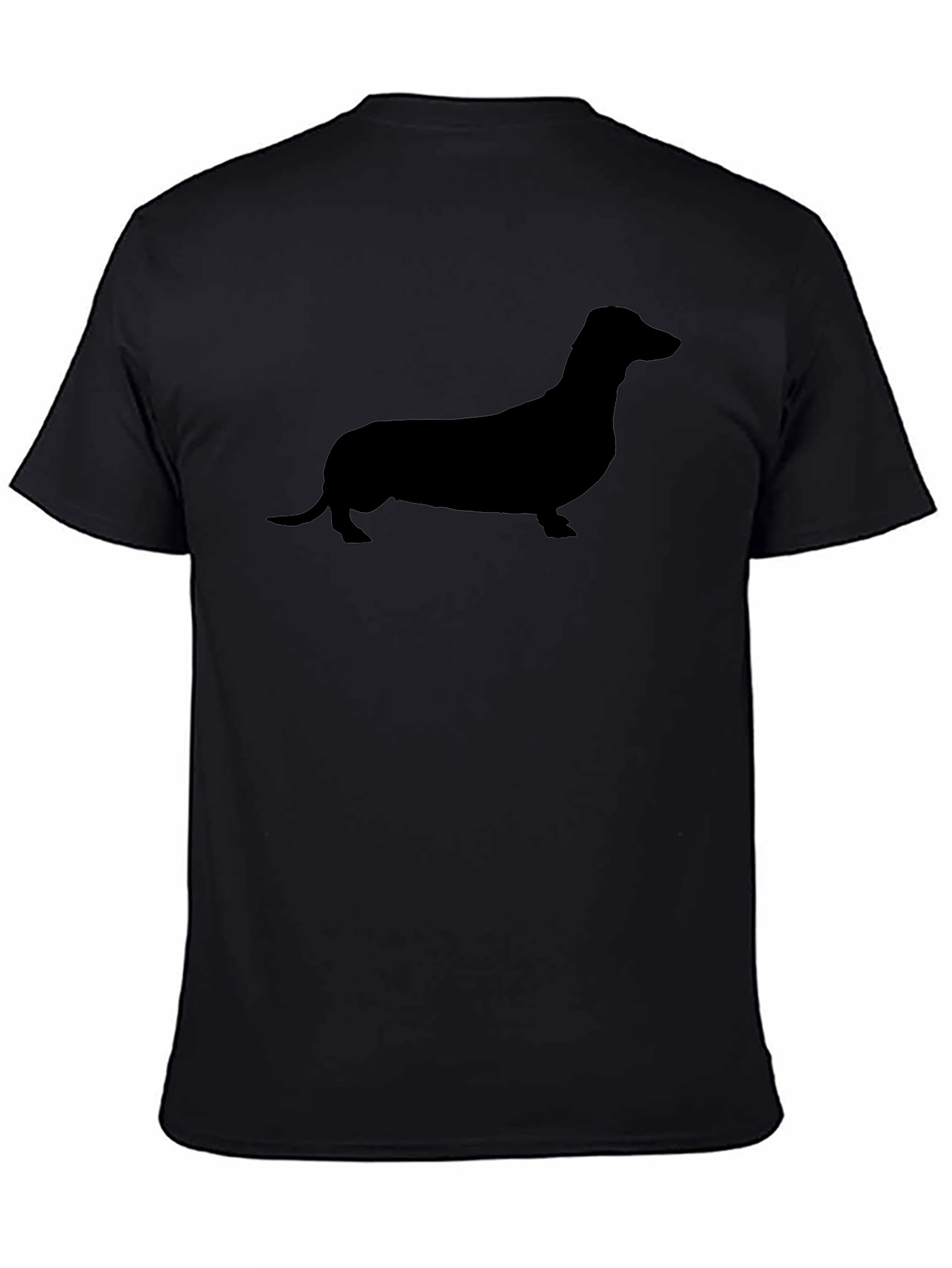 Dachshund Silhouette Graphic Tee - Mens Black T-Shirt