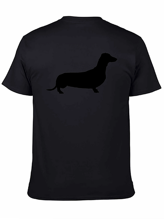 Dachshund Silhouette Graphic Tee - Mens Black T-Shirt