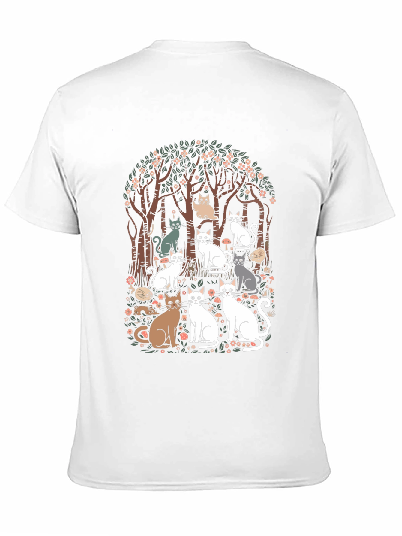 Cats in the Forest Graphic Tee - Black