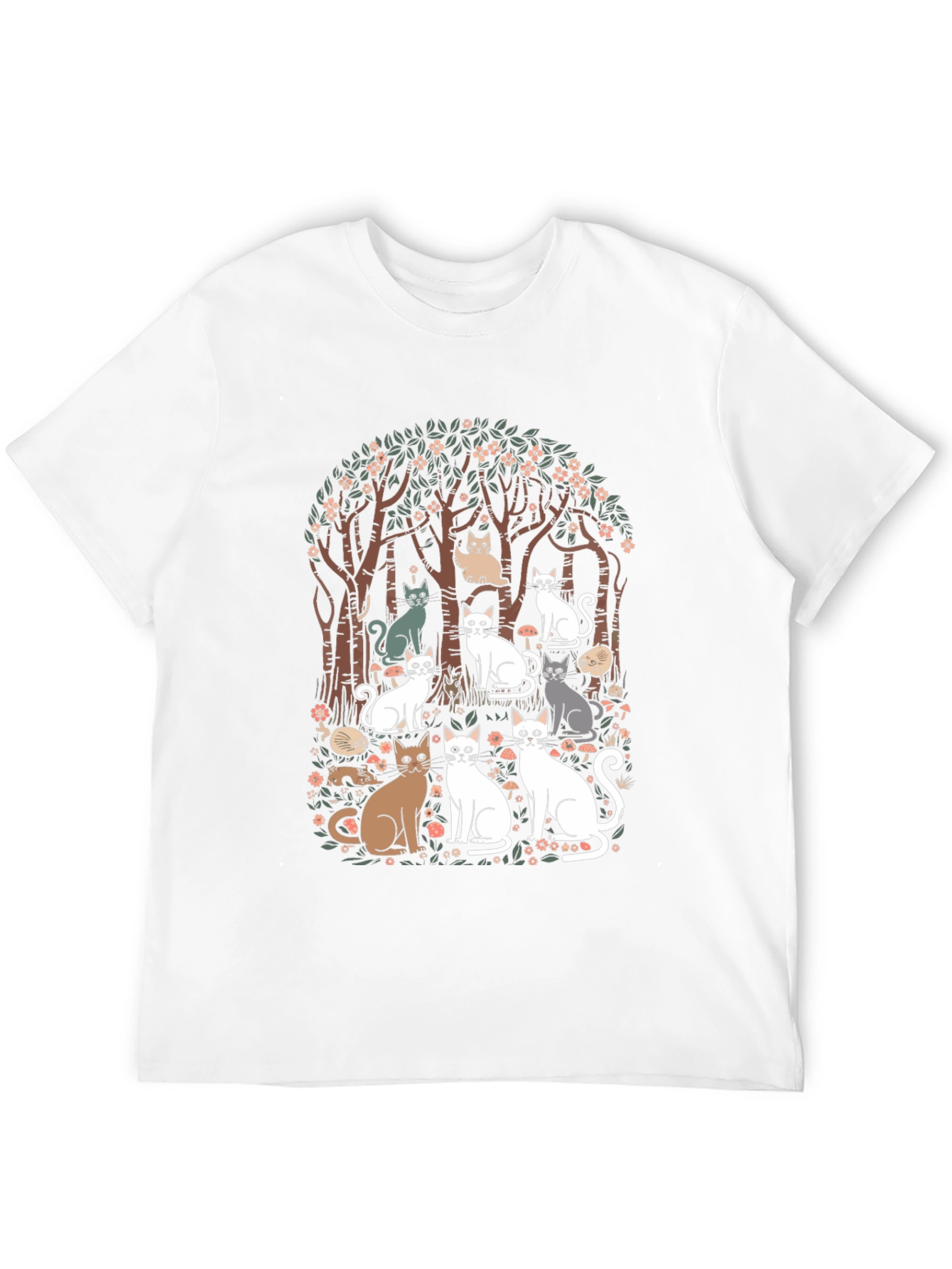 Cats in the Forest Graphic Tee - Black