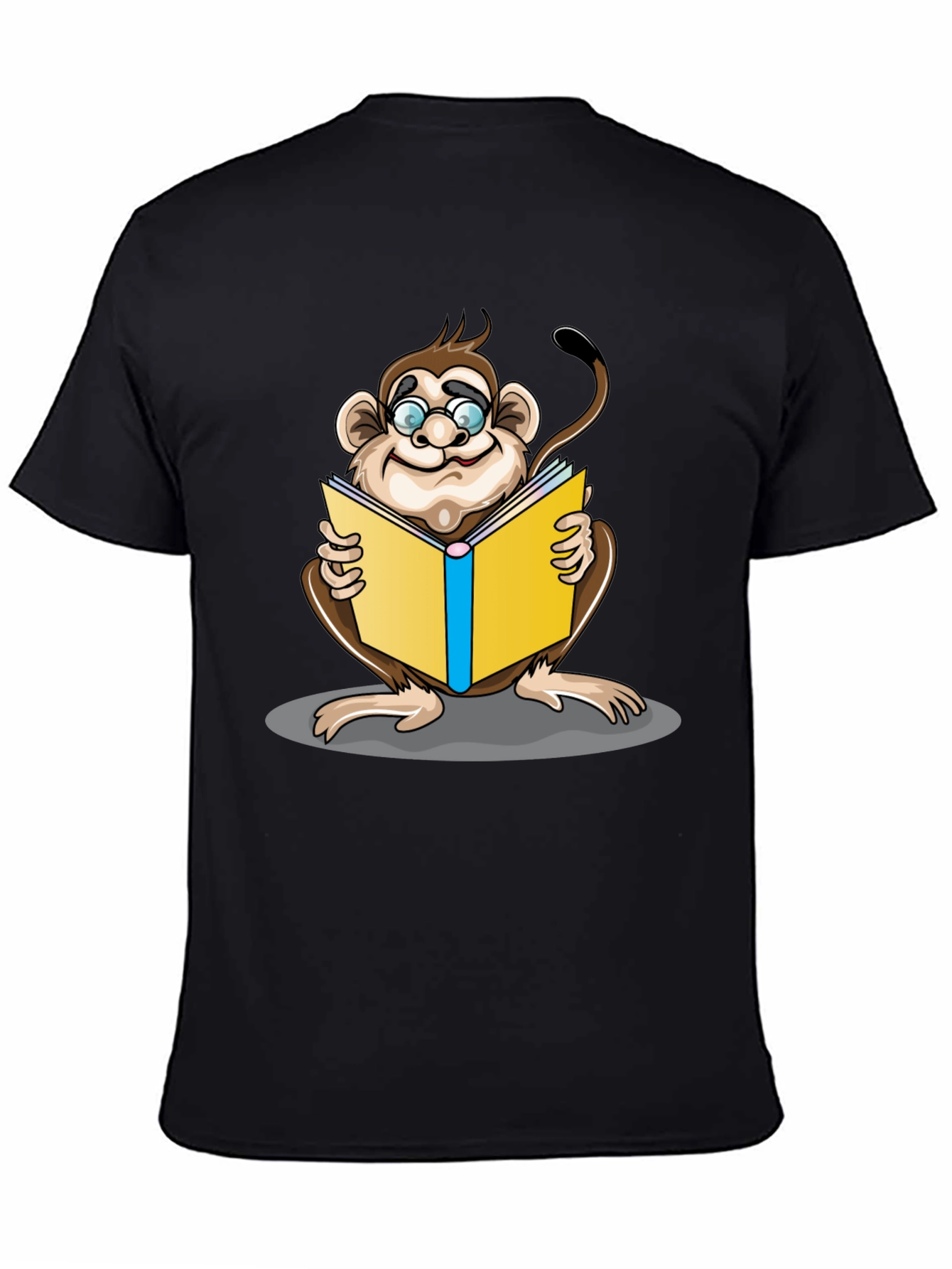 Reading Monkey Graphic T-Shirt - Black
