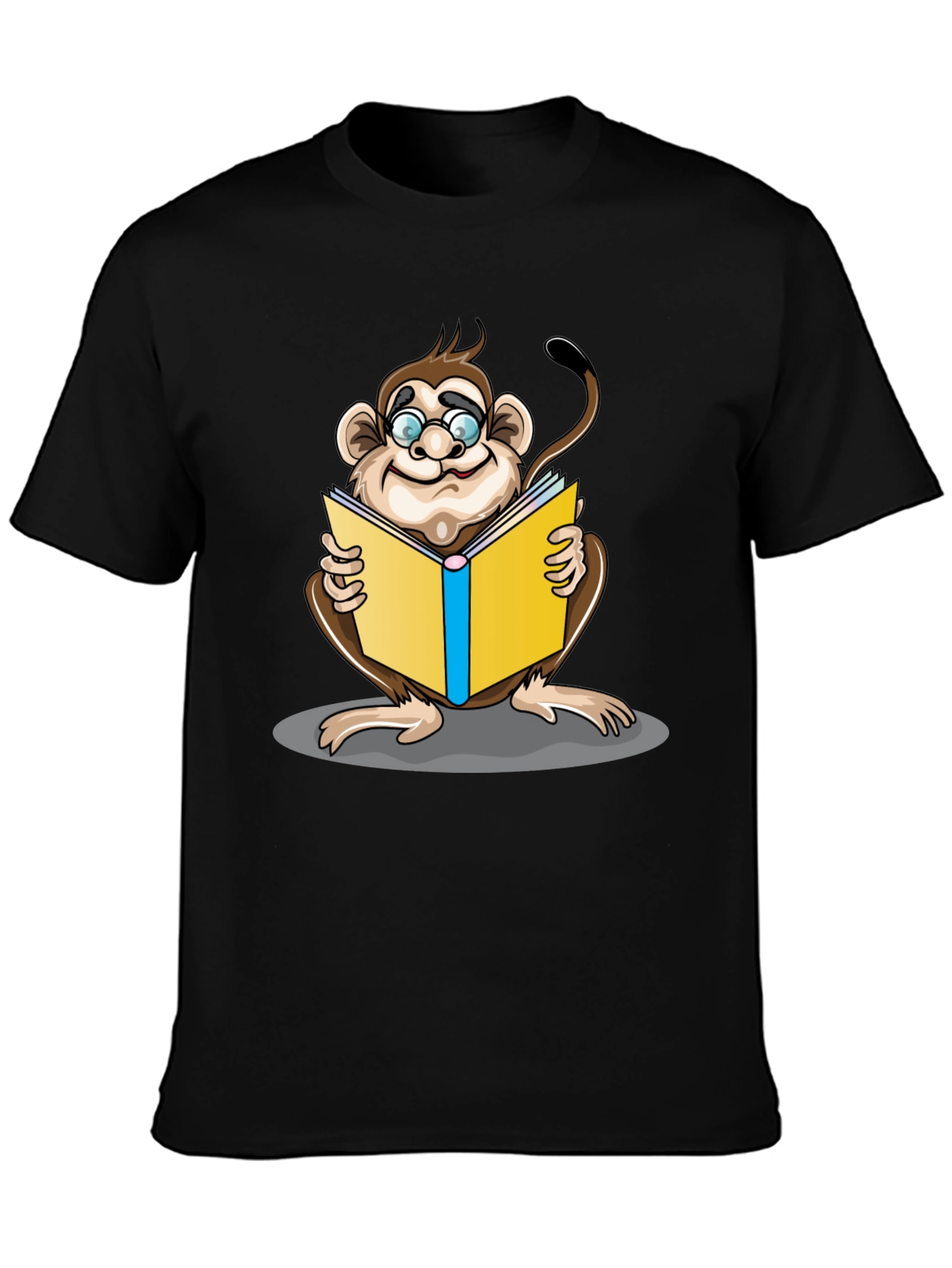 Reading Monkey Graphic T-Shirt - Black