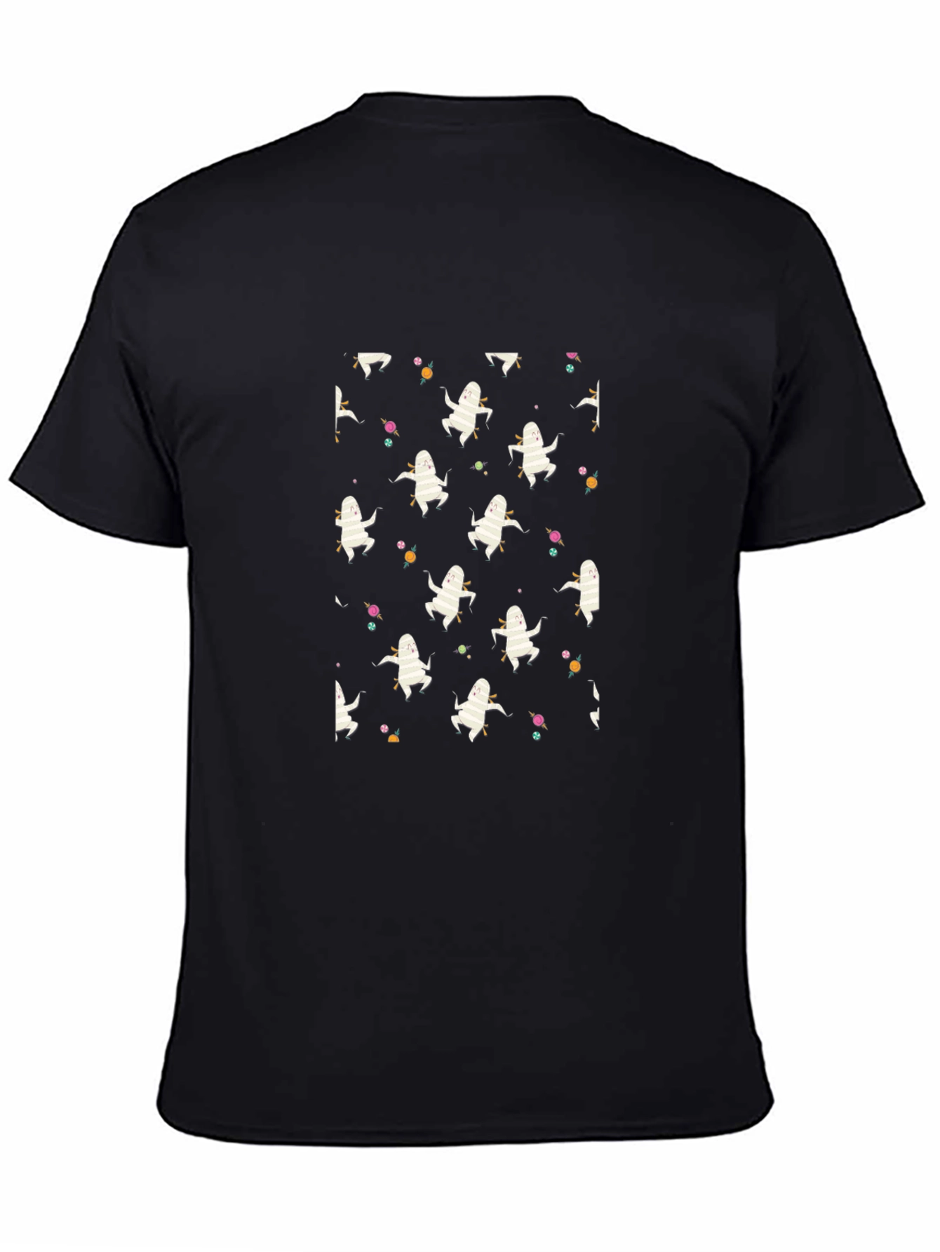 Ghost Pattern Black T-Shirt