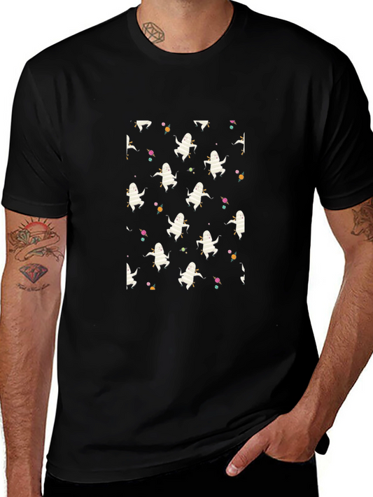 Ghost Pattern Black T-Shirt