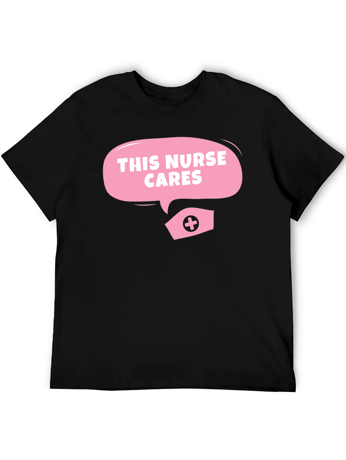 This Nurse Cares - Black T-Shirt