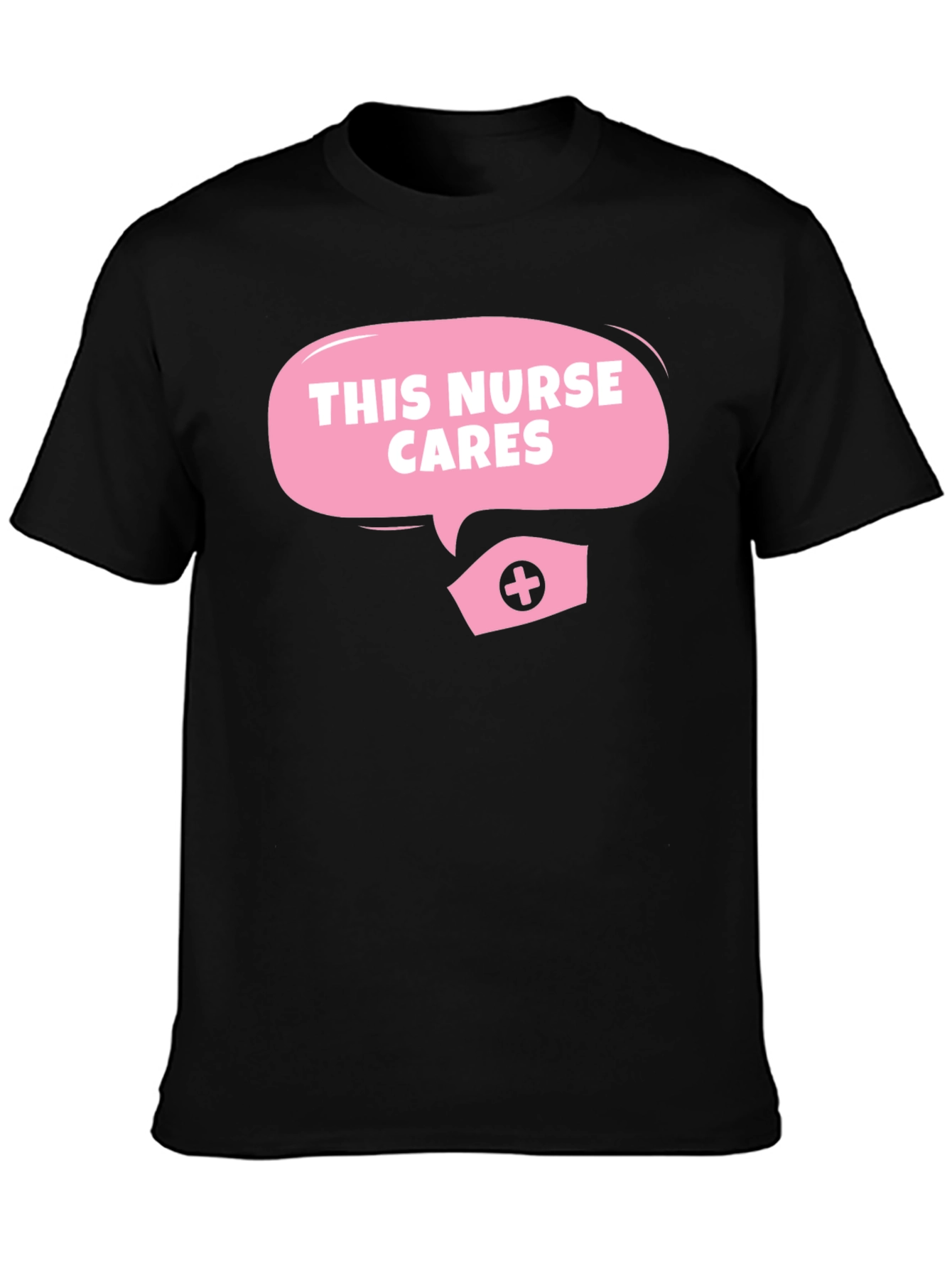 This Nurse Cares - Black T-Shirt