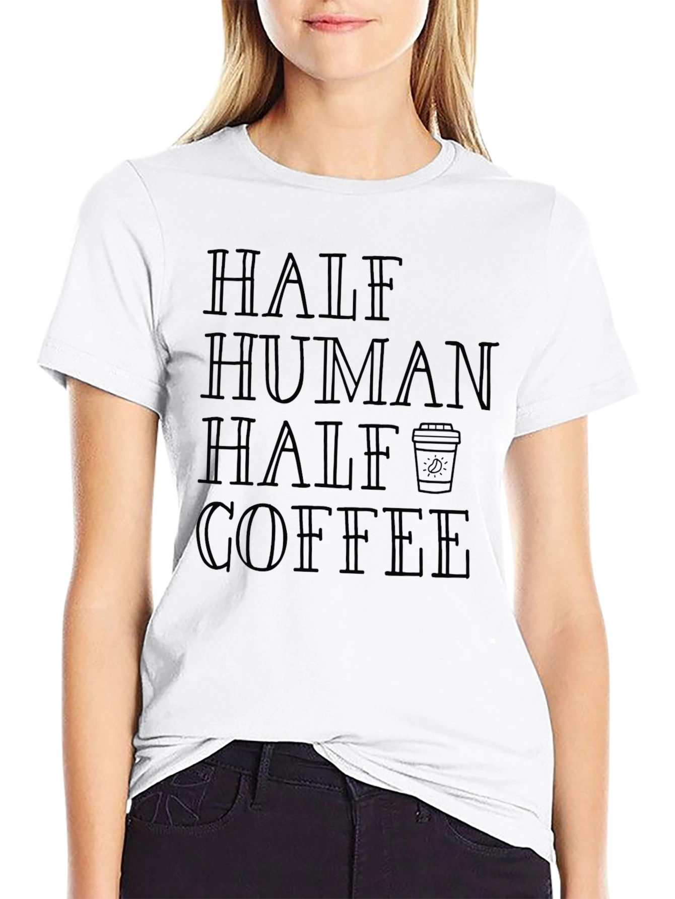 Half Human Half Coffee Graphic Tee