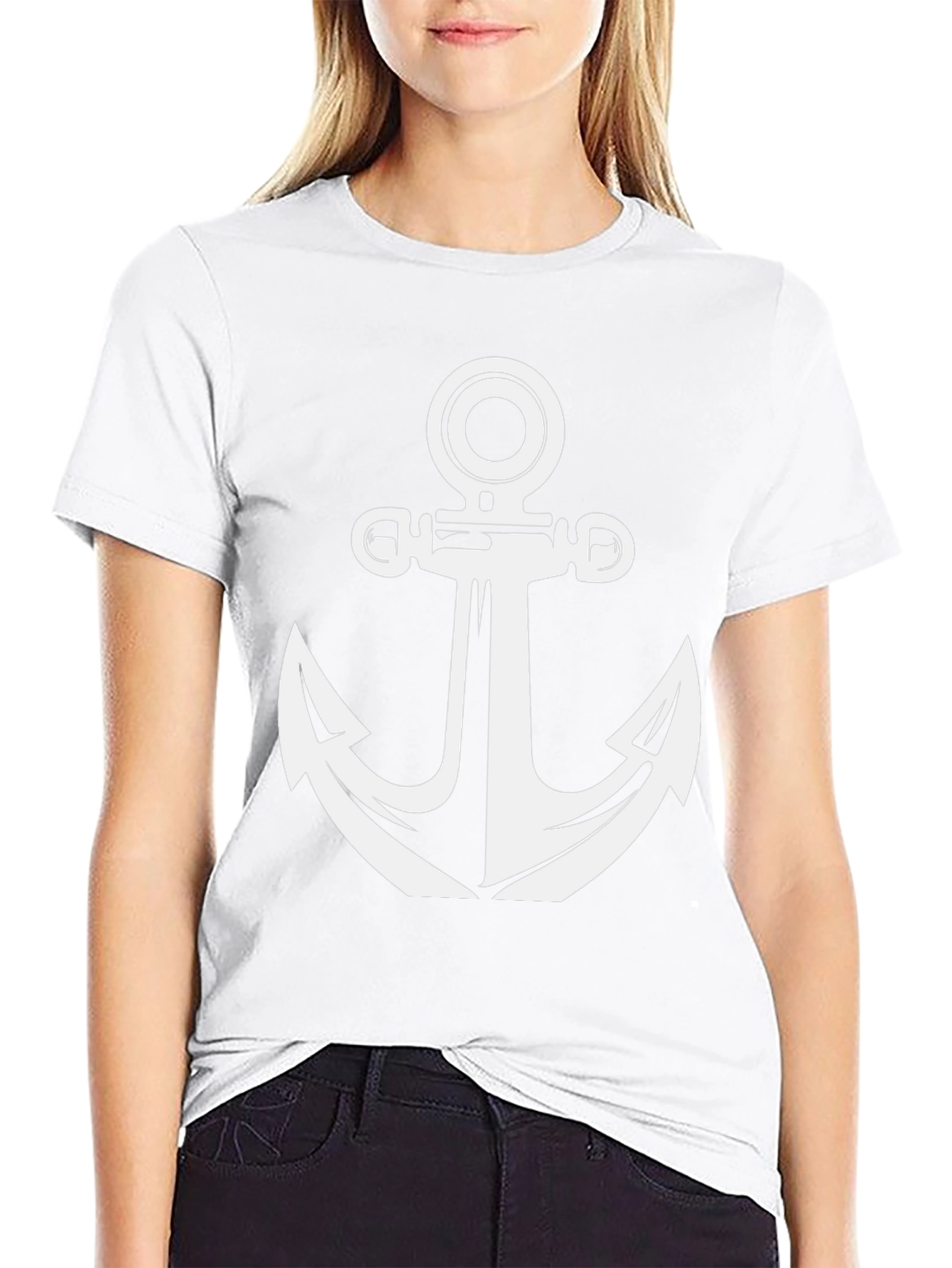 Classic Anchor Graphic Tee - Black Cotton Blend