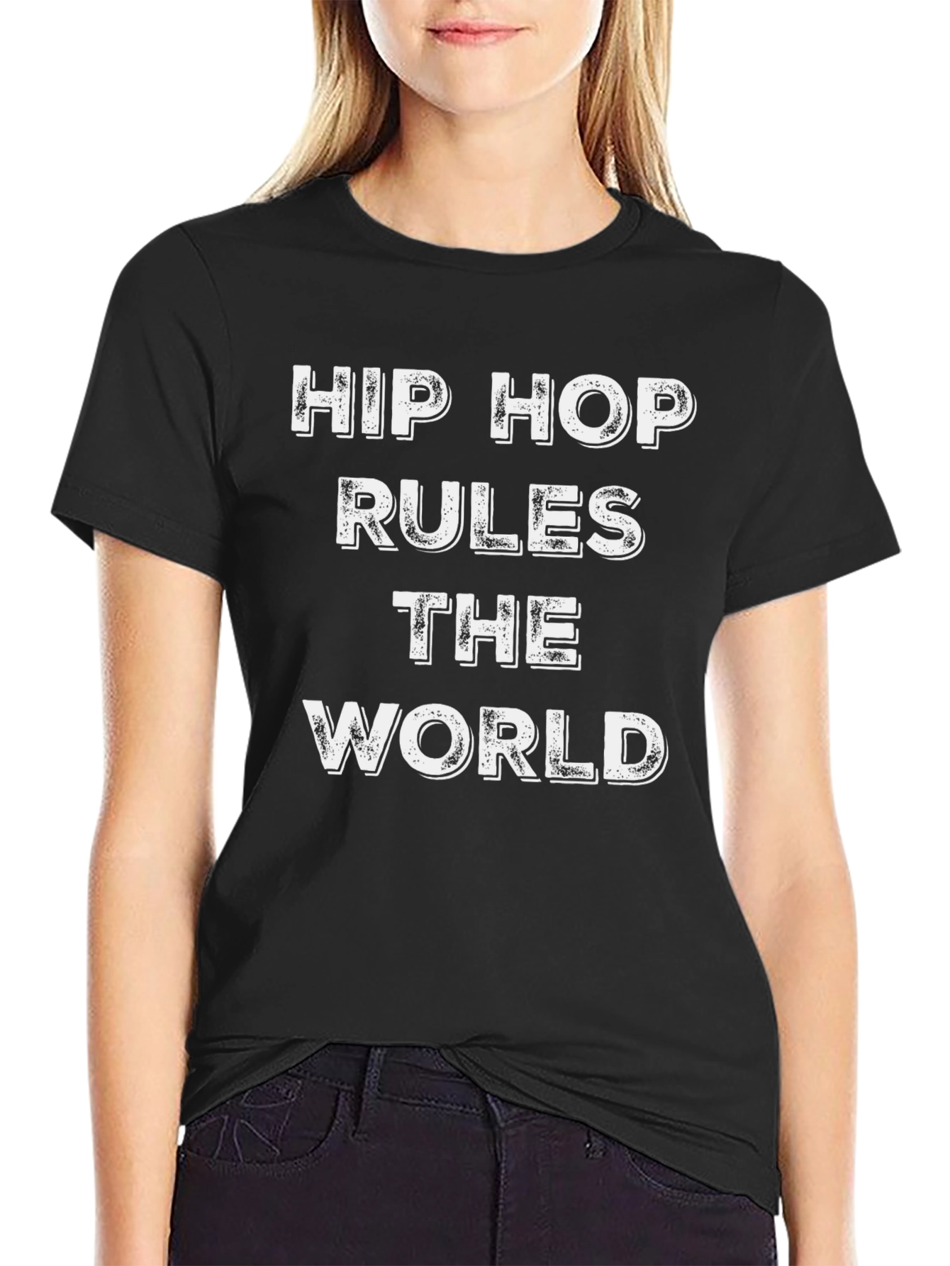 Hip Hop Rules the World Black T-Shirt