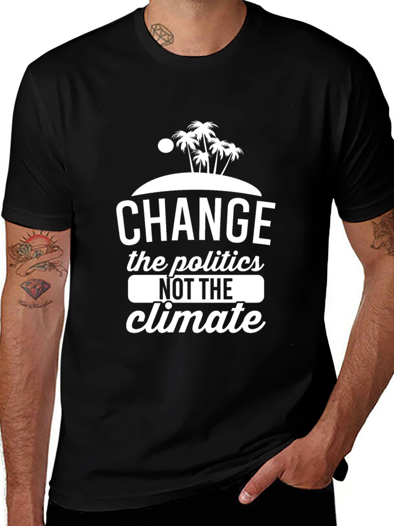 Change Politics Not Climate Black T-Shirt