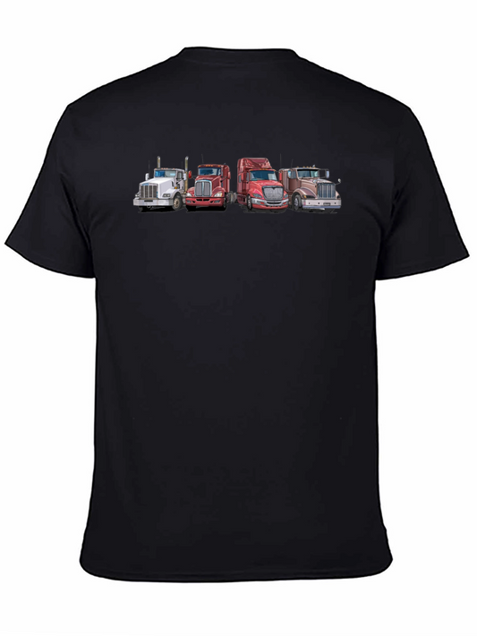 Truck Lineup Graphic Tee - Classic Trucker Style