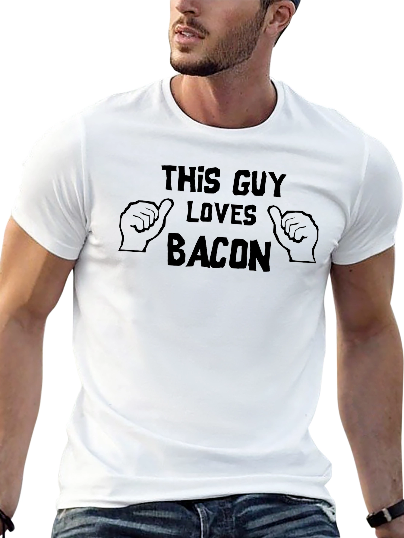 This Guy Loves Bacon T-Shirt - Funny Graphic Tee