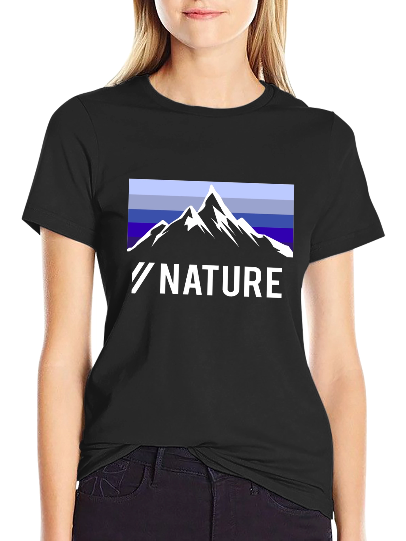 Nature Mountain Graphic Black T-Shirt
