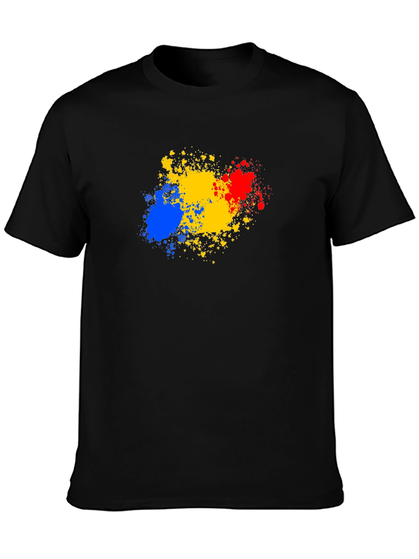 Abstract Splatter Tee - Black Cotton T-Shirt