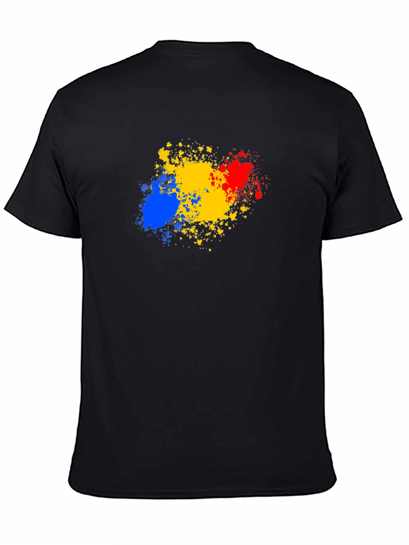 Abstract Splatter Tee - Black Cotton T-Shirt