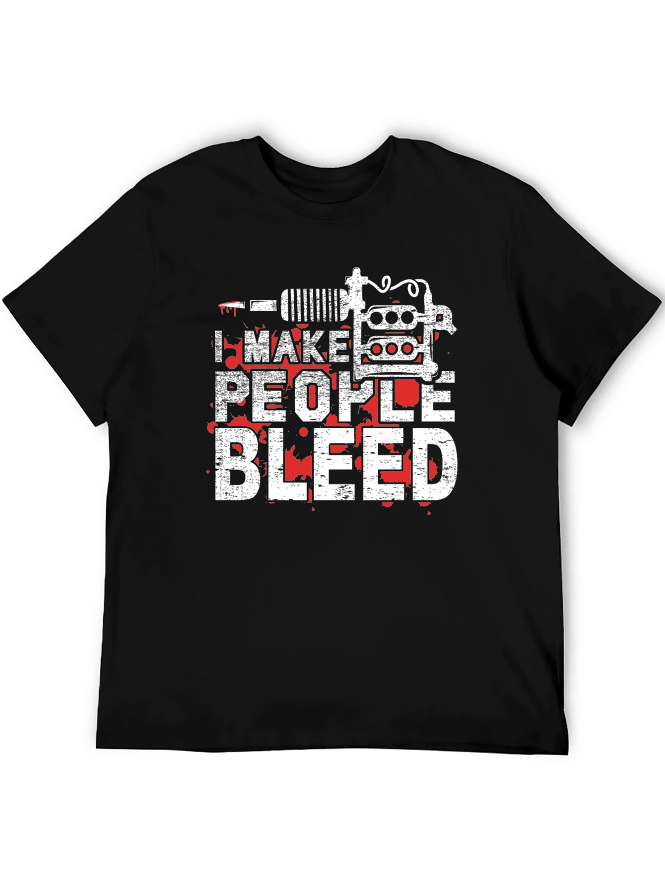 I Make People Bleed Tattoo Artist Black T-Shirt