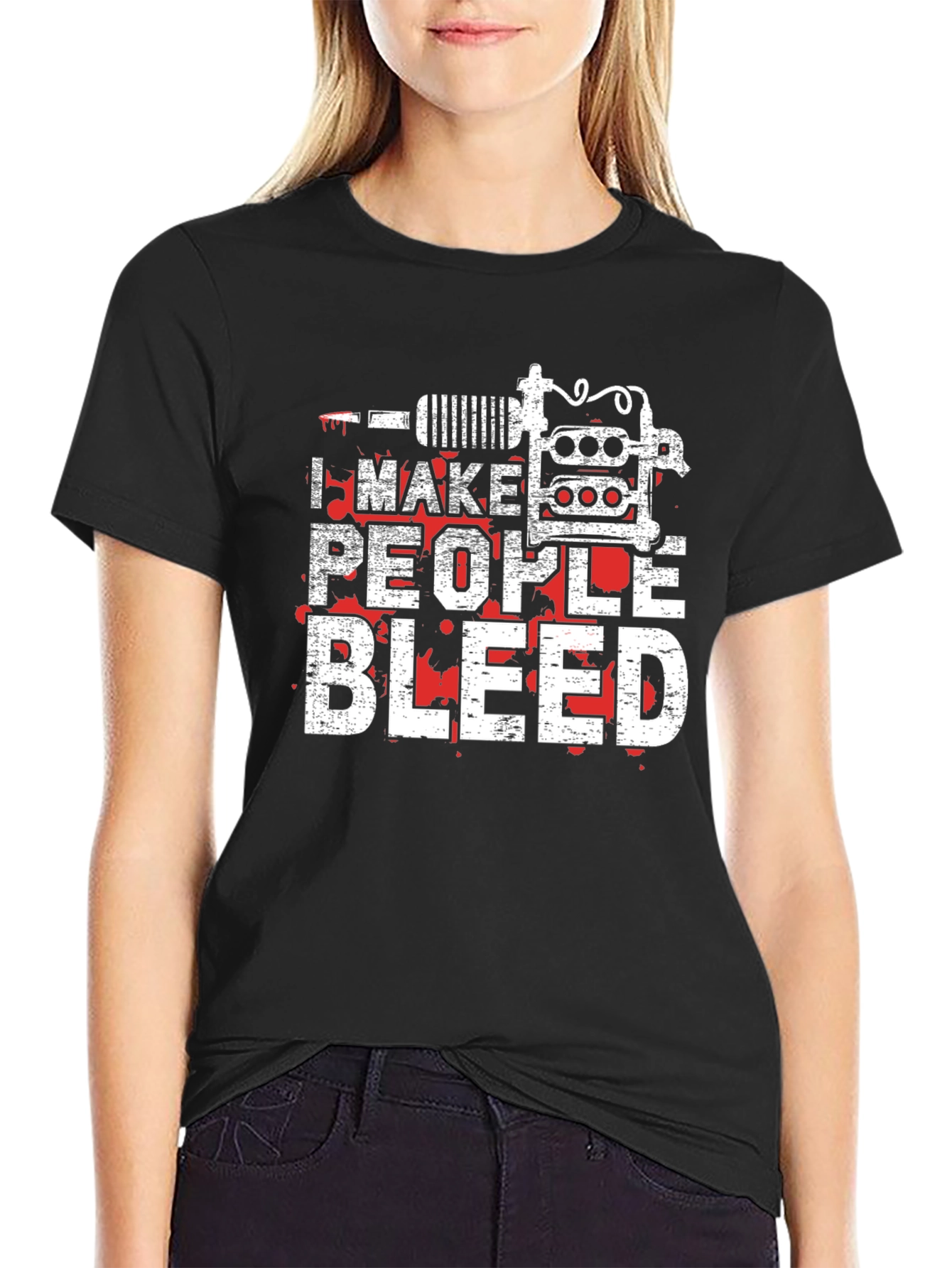 I Make People Bleed Tattoo Artist Black T-Shirt
