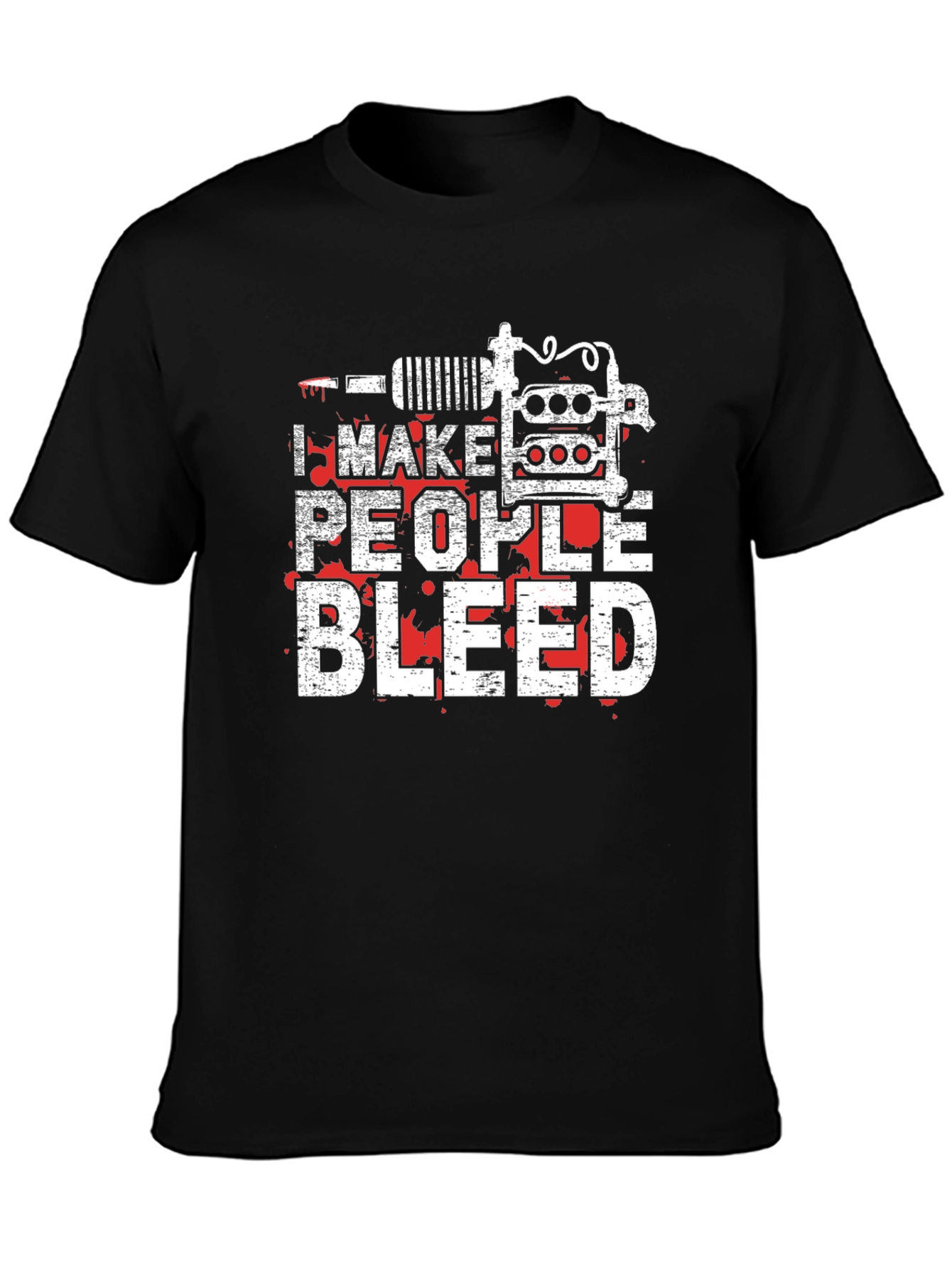 I Make People Bleed Tattoo Artist Black T-Shirt