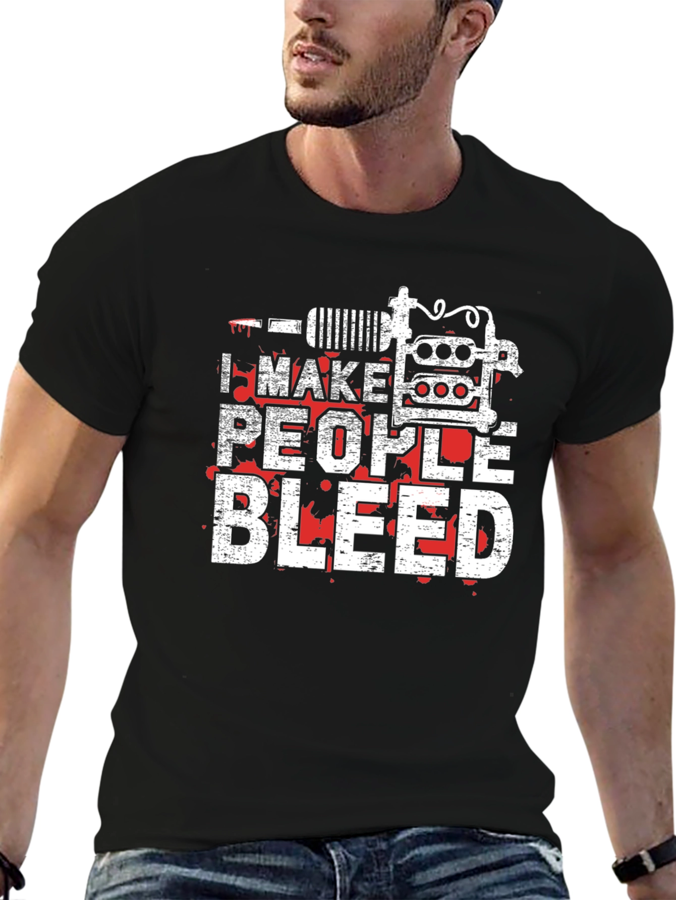 I Make People Bleed Tattoo Artist Black T-Shirt