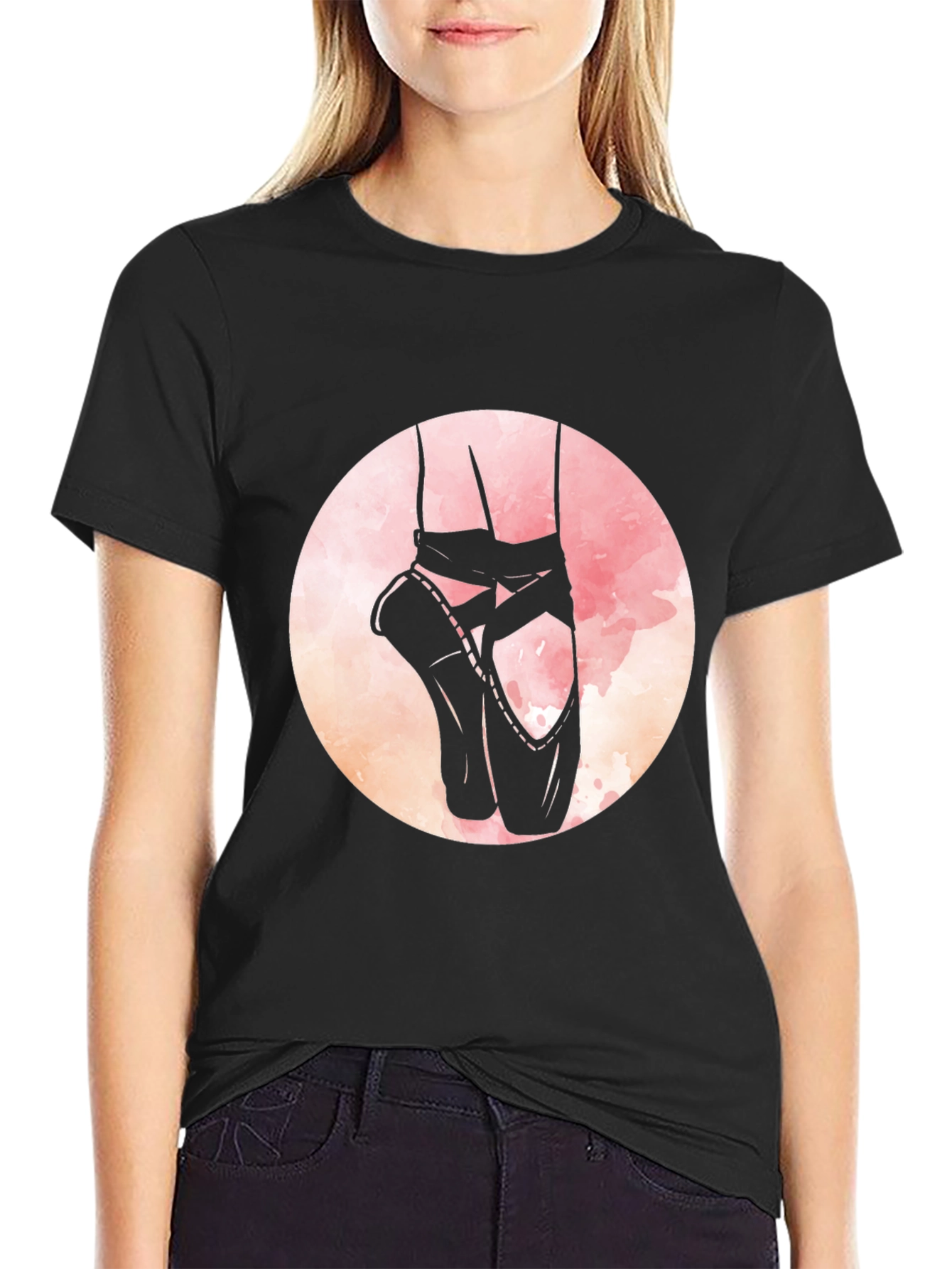 Ballet Shoes Graphic Tee - Dance Lovers Black T-Shirt