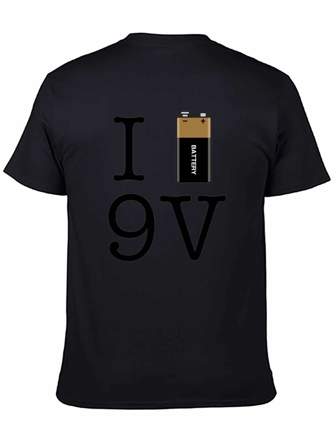 I Love 9V Battery Graphic T-Shirt